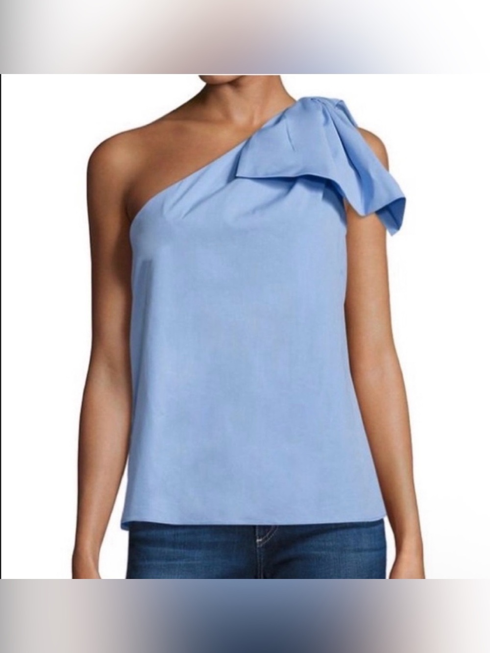 Milly One Shoulder Sky Blue Cindy Blouse Size Medium